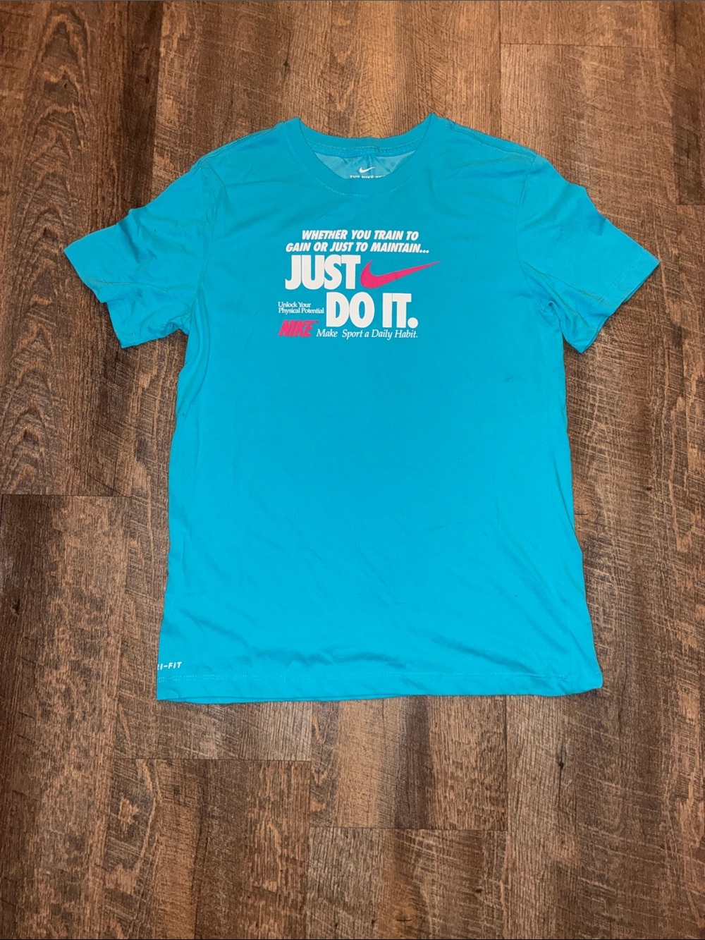 Nike Turquoise 'Just Do It' Short Sleeve Performance Tee
